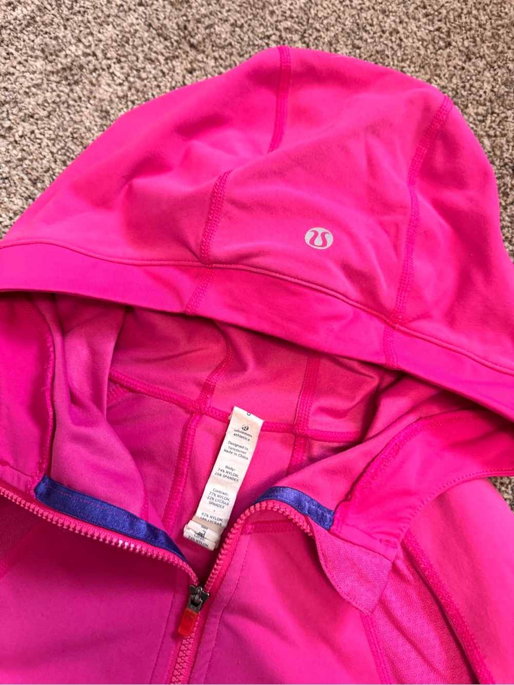 Lululemon Hot Pink Hooded Track Jacket - Picture 6 of 6